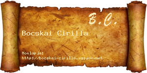 Bocskai Cirilla névjegykártya